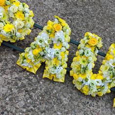 Letters - Mixed Flowers, Ribbon Edge