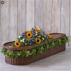 Casket Spray and Garland - Sunflower mix