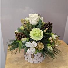 Christmas Hatbox Arrangement