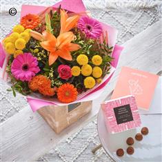 Bright Hand-tied Chocolates and Card
