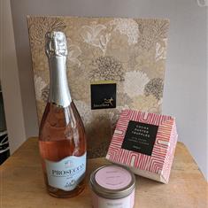 Prosecco Rose, Chocolates &amp; Candle Gift Set