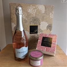 Prosecco Rose, Chocolates &amp; Happy Birthday Candle Gift Set