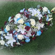 AVFC Colours Traditional Funeral Spray
