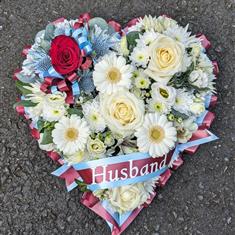 AVFC Mixed Flower Heart - Personalised