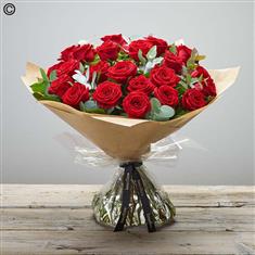 24 Red Rose Hand-tied