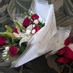 Red &amp; White Presentation Graduation Bouquet