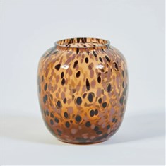 Flecked Plum and Black Glass Vase