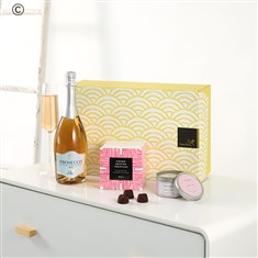Rose Prosecco, Salted Caramel Truffles &amp; Candle Gift Set